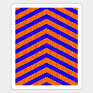 Blue and Orange Chevron Pattern Sticker